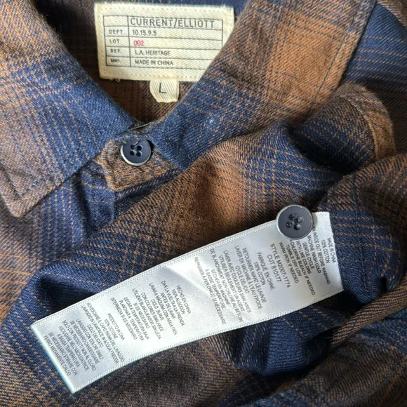 Men’s Current/Elliott Flannel Button Down - Picture 4 of 5